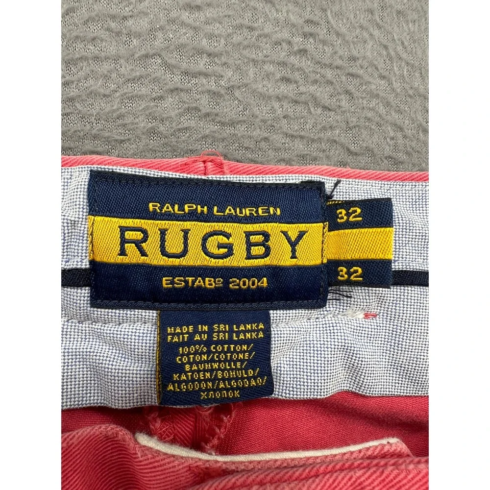 Ralph Lauren Rugby Pants Mens 32x32 Antique Slim Fit Chino Pants Coral Pink